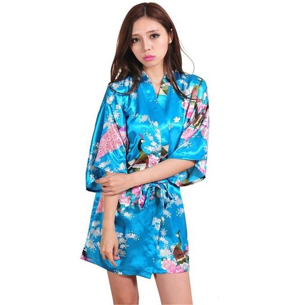 

women's sleepwear women spring satin kimono summer bathrobe elegant comfortable soft nightgown daily casual brand home nightwear, Black;red