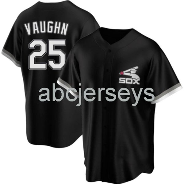 

stitched custom andrew vaughn #25 black baseball jersey xs-6xl