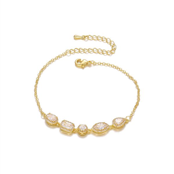 

water drop cubic zirconia crystal women's bracelet simple and elegant female accessories gift wedding jewelry 2021 trendy, Golden;silver