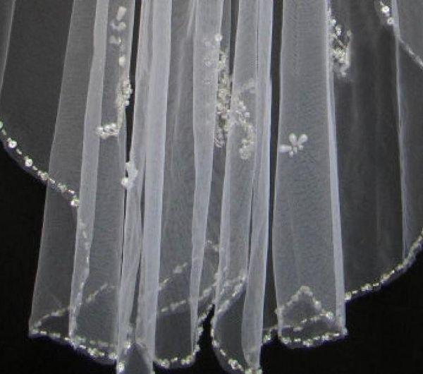 

bridal veils -selling beads pearls edge wedding tulle 1.5m white/ivory, Black