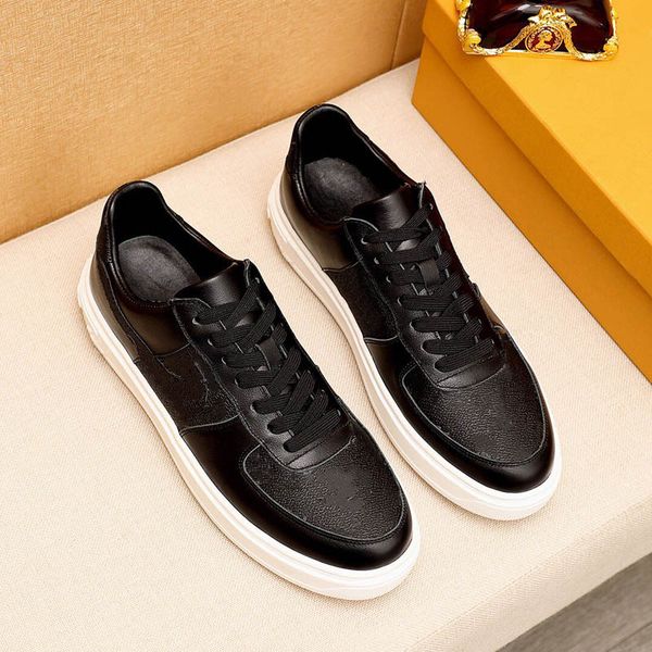

men's casual shoes 2021 fashion genuine leather round toe luxury designer wholesale size 38-46, Black
