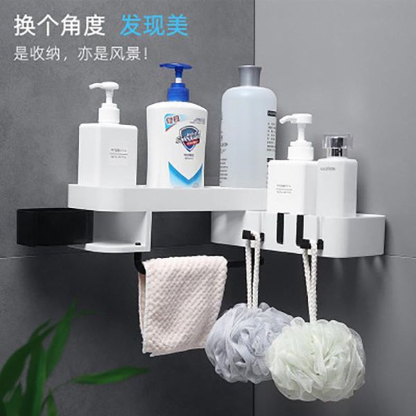 

hooks & rails punch-rotating storage rack wall bathroom wall-mounted kitchen