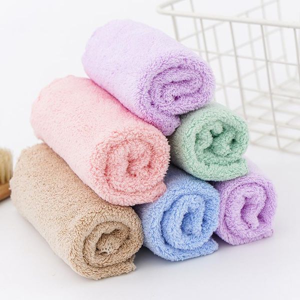 

towel 5/10pcs/set coral velvet 25 * superfine fiber kindergarten small square saliva hand cleaning