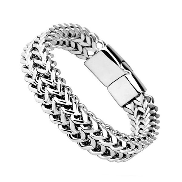 

link, chain stainless steel bracelet mens on hand accessories fashion charm bracelets male bangles punk luxury gift for man, Black