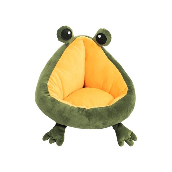 

cat beds & furniture pet cats house indoor frog bed warm small dogs portable kitten mat soft cute sleeping loungers window bag products