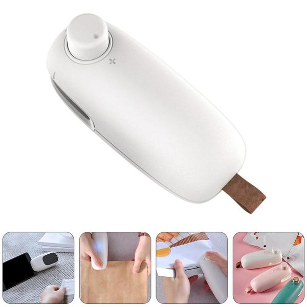 

bag clips 1pc practical mini portable heat sealing machine (white)