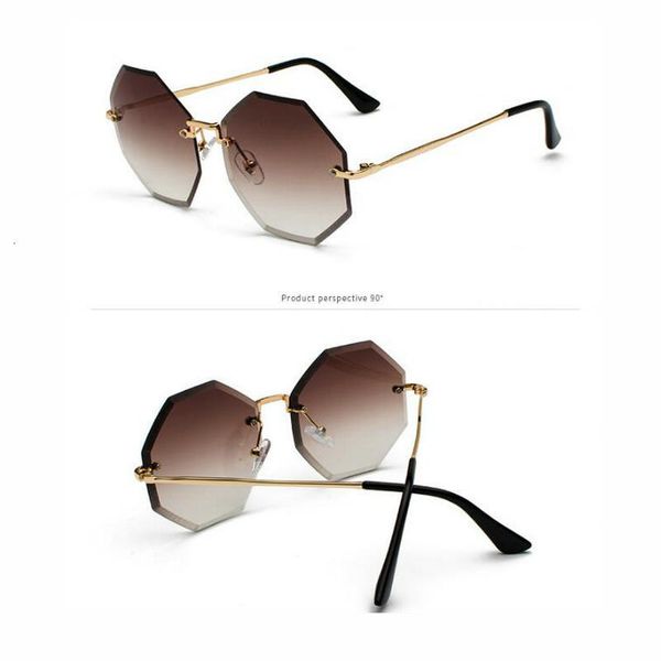

designer sunglasses kapelus hexagonal rimless women's are fashionable and, White;black