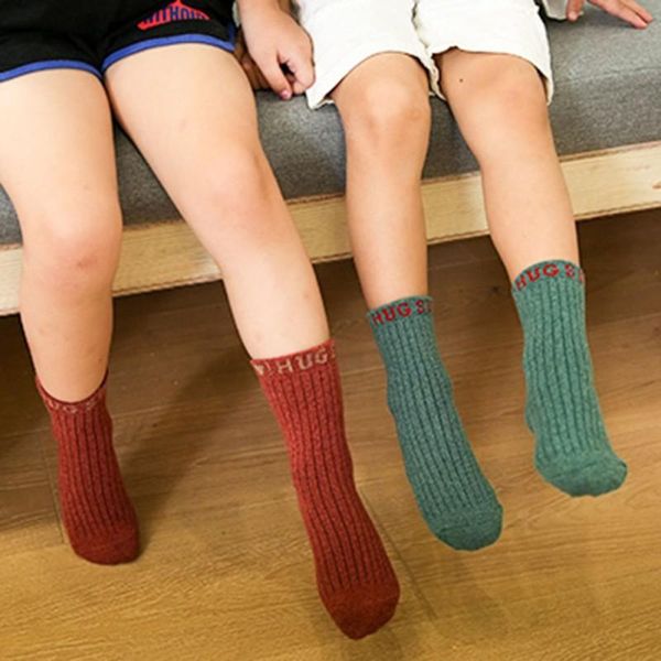 

footies 5 pairs girls boys kids letter soft cotton socks for age 1-8 year children, Blue