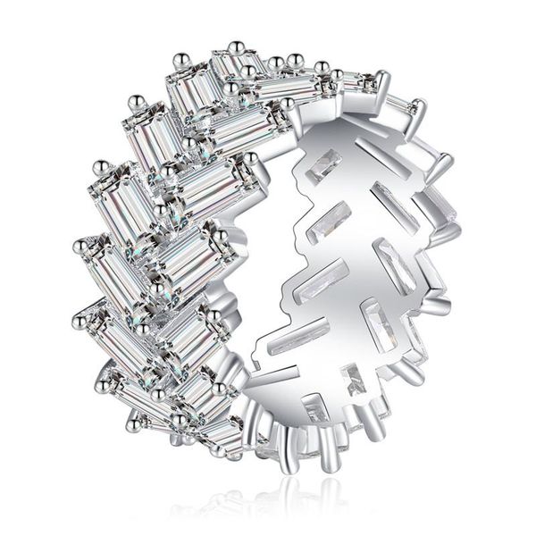 

rows hip hop ring for men rectangular rhinestone zircon iced out luxury couple wedding women gift jewelry cluster rings, Golden;silver