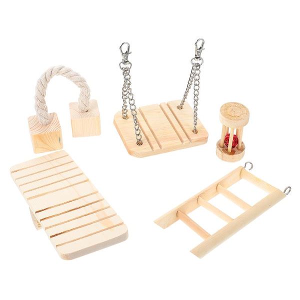 

small animal supplies 5pcs wooden chew toys hamster teething pet bite