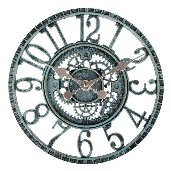 

wall clocks 30cm industrial gear clock decorative retro waterproof garden ornament outdoor/indoor
