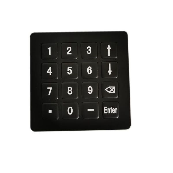 

black color metal keypad with 16 key buttons,mini stainless steel front panle mount numeric keyboard keyboards
