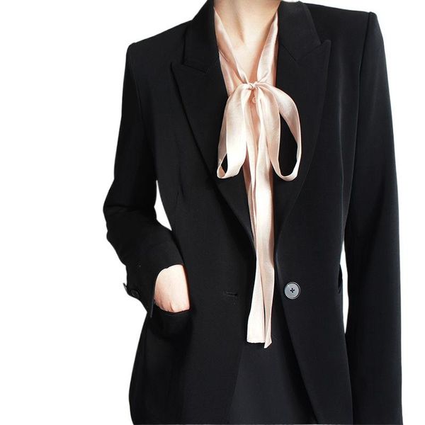 

factory direct sales 2021 spring jacket women heavy black waist slim long-sleeved suit women's two piece pants, White