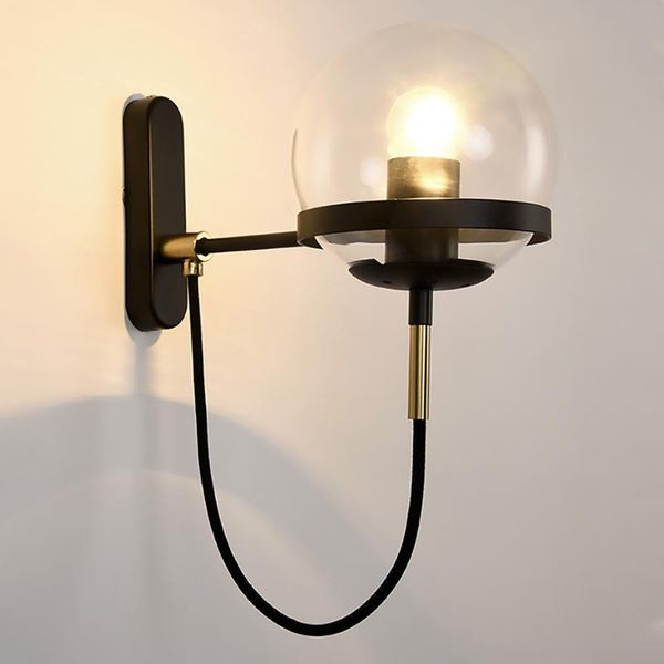 

sanmusion led wall lamp glass ball modern decor lights e27 220v indoor decoration aisle corridor lighting