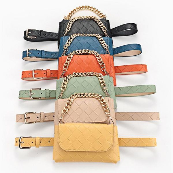 

waist bags fashion bag small faux leather women belt pouch for summer solid color mini size