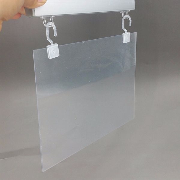 2021 plástico pendurado gancho fivela ganchos especiais para limpar filme protegido por PVC filme em lojas de supermercado Promoção 100 pcs
