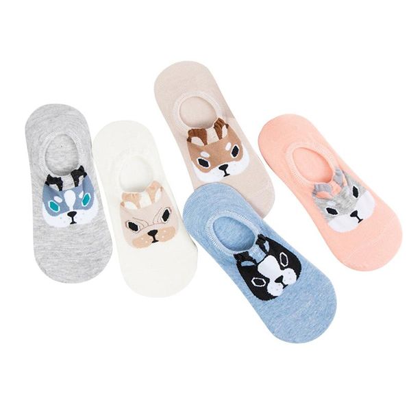 

men's socks telotuny 5 pieces women's fashion funny cotton breathable comfortable short cute cartoon embroidered, Black