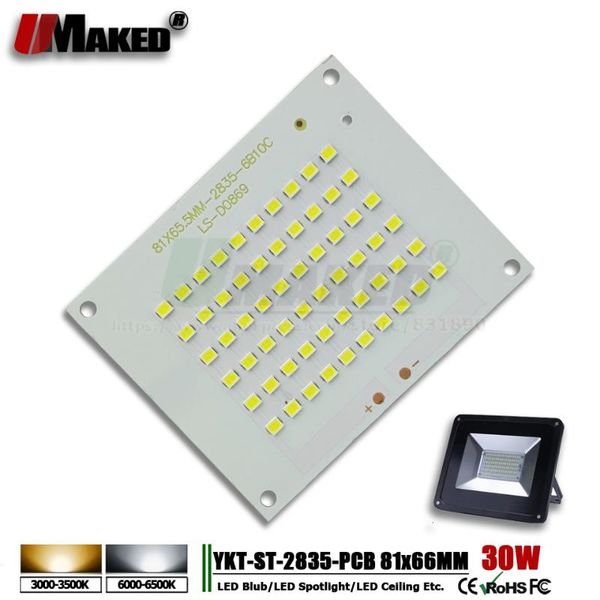 

floodlights 30w 81x66mm smd2835 led flood light pcb plate source heatsink aluminum panel borad for outdoor lights lamps diy
