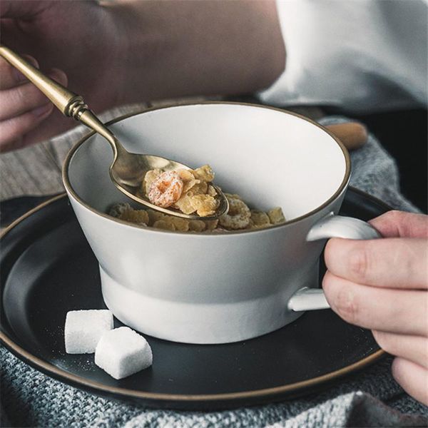 

mugs nordic ceramic simple coffee milk mug microwavable breakfast oatmeal cup household large capacity office teacups drinkware