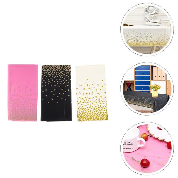 

table cloth 3pcs waterproof rectangle peva tablecloth disposable dot printed cover