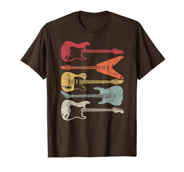 

guitar shirt. retro style t-shirt, White;black