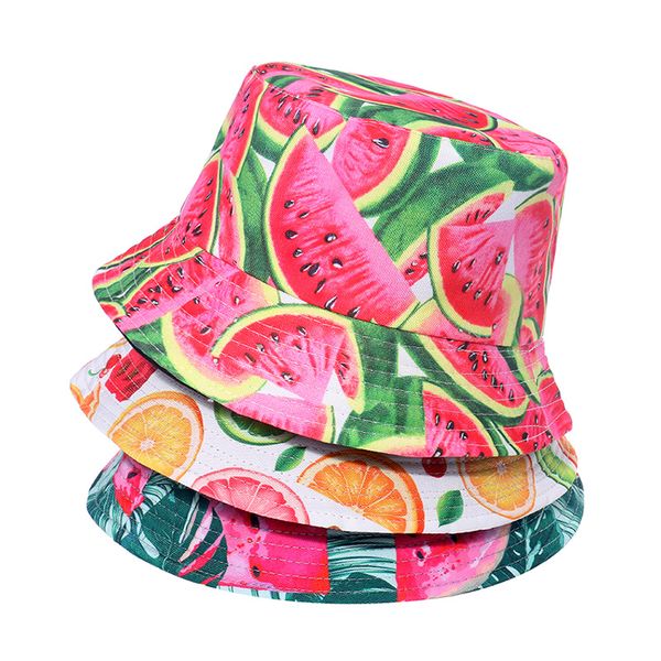 

ins japanese and korean new sun protection hat summer casual cute fruit watermelon bucket male female students no. 1, Blue;gray