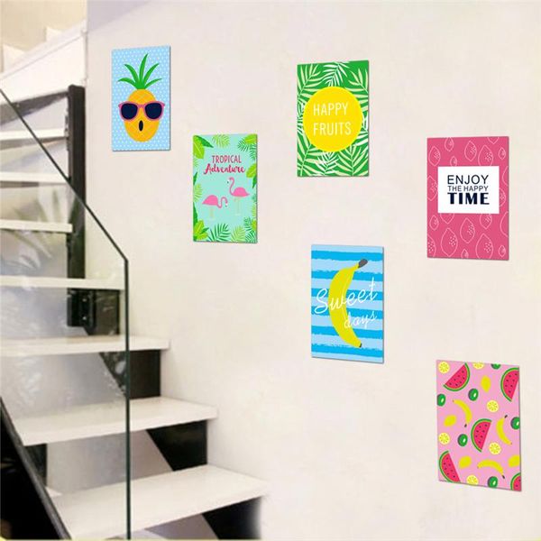 

wall stickers creative fruit pattern art for office studio shop decoration diy pastoral pineapple banana pvc decals mural