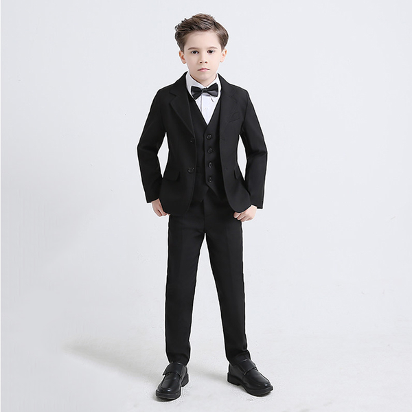 

black red blue children's suits boys piano costumes wedding party flower girl dress kids suit performance jacket vest pant men's &, White;black