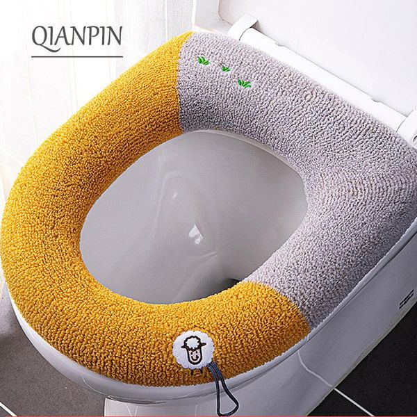 

toilet seat covers o-type knitted ring cushion thickened warm pad in winter cover