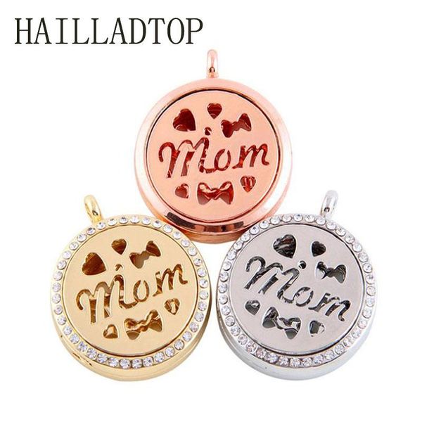 

pendant necklaces mothers day gift essential oil diffuser necklace colgante floating locket jewelry wholesale rose gold color, Silver