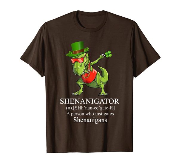 

Dabbing Dinasaur Rex Shenanigator St Patricks Day Tshirt, Mainly pictures