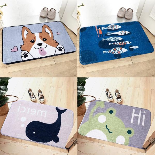 

carpets cartoon floor mat welcome entrance door kitchen bedroom wool cute doormat rectangle non-slip pet rug for living room hallway