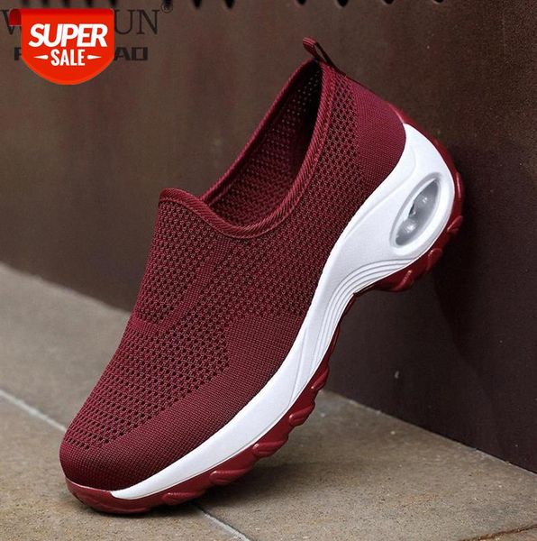 

women's vulcanize shoes increased sneakers ladies fashion casual breathable outdoor shoes flat nonslip sock 42 #l01l