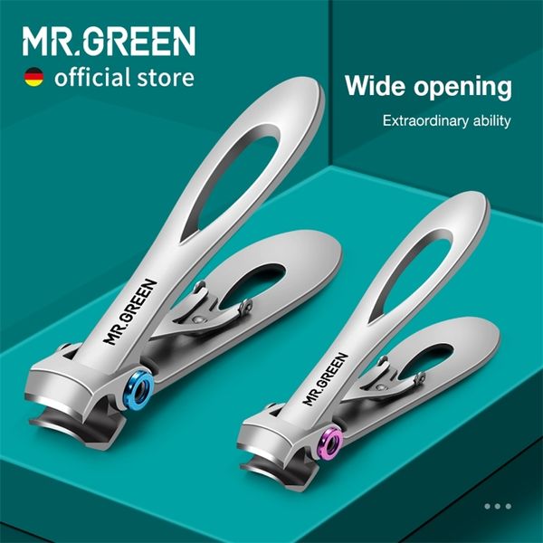 

mr.green nail clippers stainless steel two sizes are available manicure fingernail cutter thick hard toenail scissors tools 211007