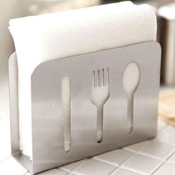 

stainless steel napkin rack box tissue holder cutlery floral hollow-out design boxes & napkins