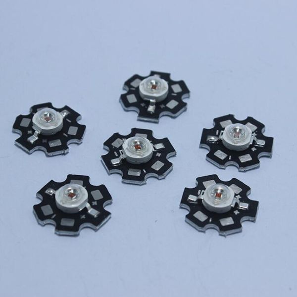 50 pcs 1w 3w alta potência conduziu contas plenais espectro puro branco com 20mm preto estrela pcb pip de calor alumínio substrato diy luzes