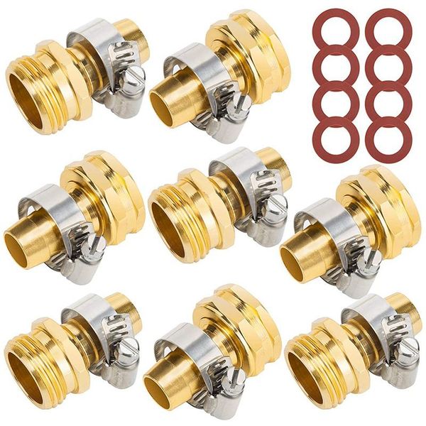 

watering equipments 5/8inch aluminium garden hose repair connector with stainless steel clamps,male and female fittings,end