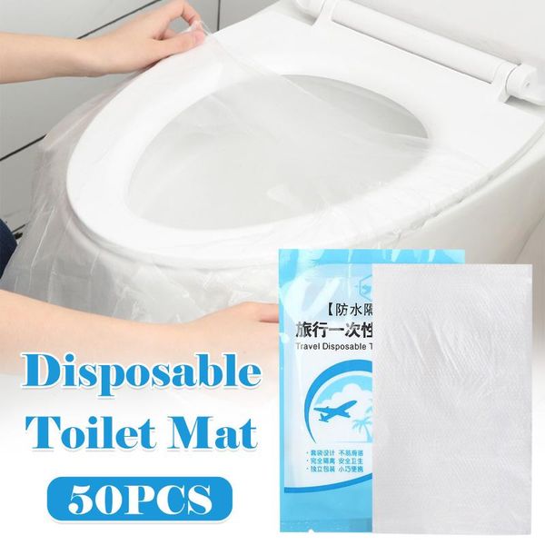 

toilet seat covers 50pcs disposable cover plastic sanitary closestool waterproof bidet attachment bathroom travel not dirty