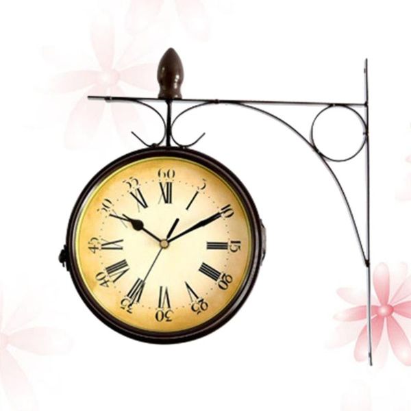 

hanging clock decor retro beautiful iron for home store el (no battery) wall clocks