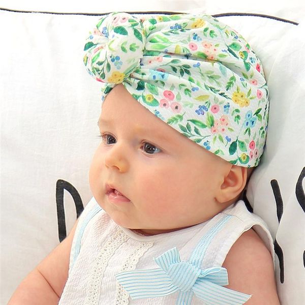 

hair accessories born baby girls turban beanies hat print knit cotton bandanas elastic headbands wrap for children headdress, Slivery;white