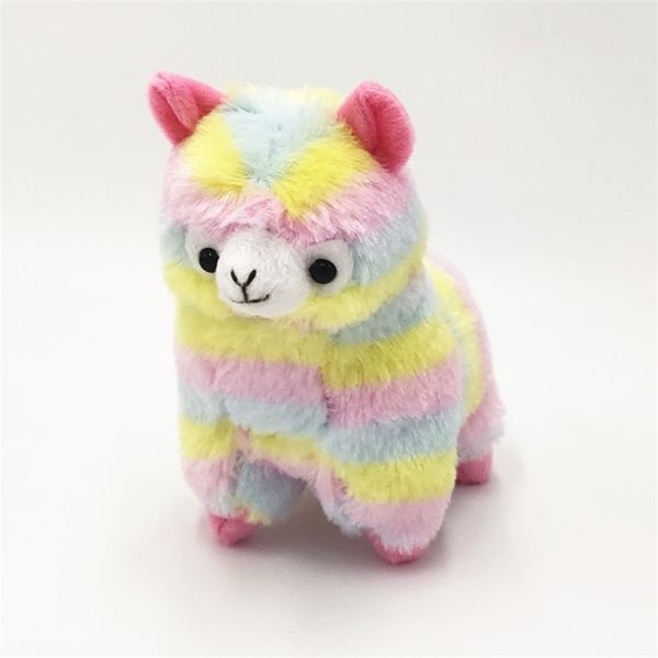 

japanese little sheep cute stripe rainbow alpaca multicolor color grass mud horse god animal plush toy doll