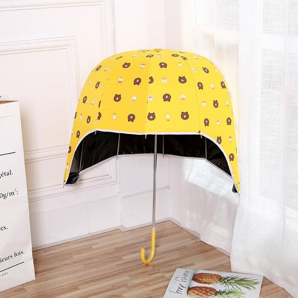 

umbrellas tiktok korean helmet umbrella black plastic sunscreen parasol cartoon children