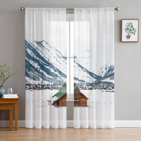 

curtain & drapes snow mountain lodge window treatment tulle modern sheer curtains for kitchen living room the bedroom decoration
