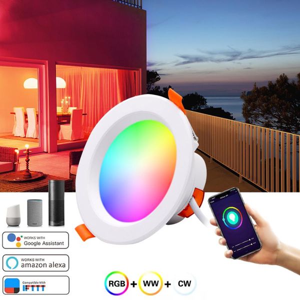 

downlights led lights ceiling smart lamp downlight empotrable rgbww adjustable compatible with alexa and google assistant