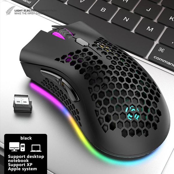 

mice wireless mouse gamer rgb light led rechargeable gaming 2.4ghz for lappc office wirelesss
