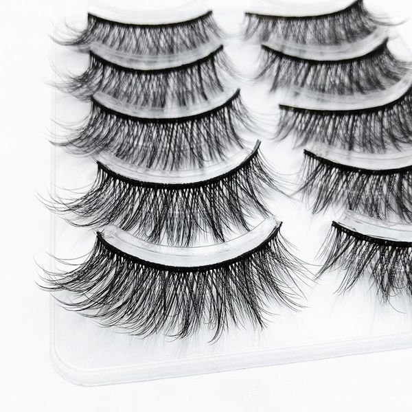 

false eyelashes skonhed 5 pairs 3d wispies cross natural long extension handmade cruelty-lashes makeup