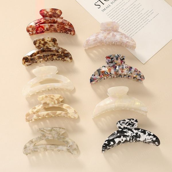 

geometric acetate hair claws clamps for women leopard grain hairclip fashion hair accessories headwear, Slivery;white