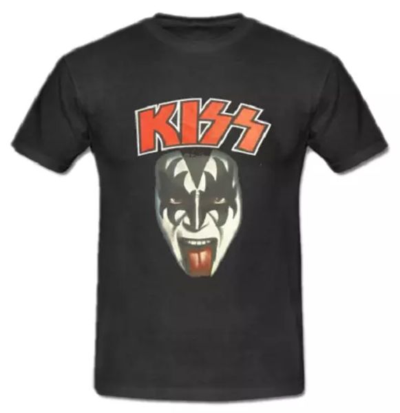 

t-shirt kiss shirt rock band registered and approved music shirt, White;black