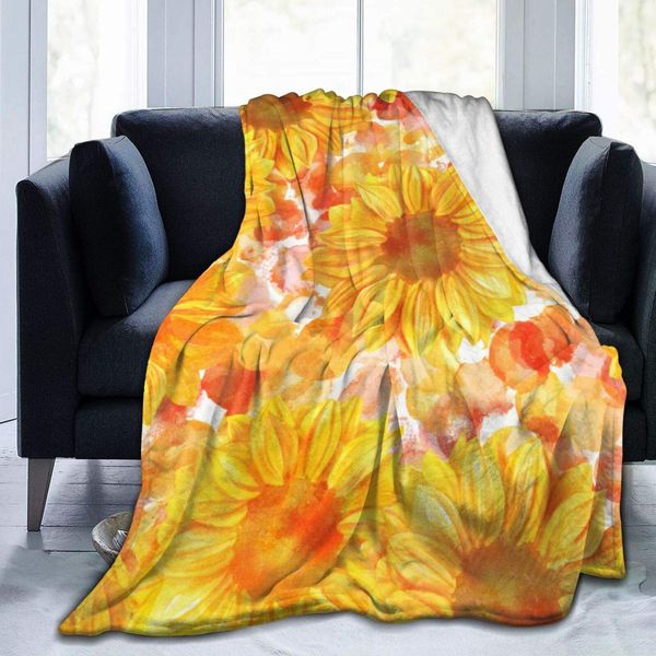 

Sunflowers are Warm Flowers Like The Sun1 Lightweight Flannel Blanket Bedding Throw to The Sofa, Travel, Warm and Comfortable50