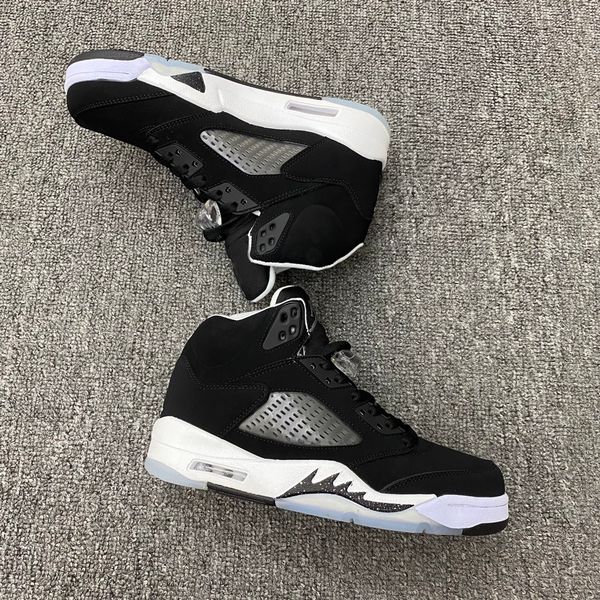 

5 oreo man basketball shoes 5s black white-cool grey outdoor sneakers ct4838-011 with box